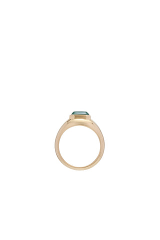18K Yellow Gold Malachite Ring - Profile View | Gabriela Hearst