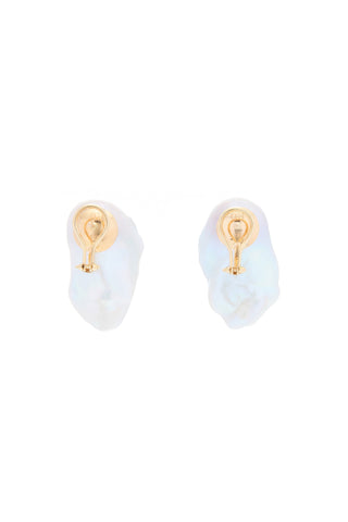 Baroque Pearl Earrings 18K Yellow Gold Clip Fastening - Back Hardware Detail | Gabriela Hearst