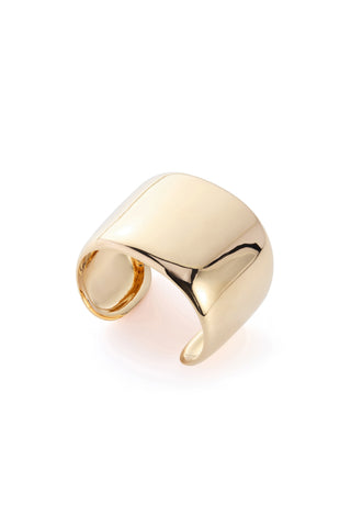 18K Yellow Gold Cuff Bracelet - Side Angle View | Gabriela Hearst