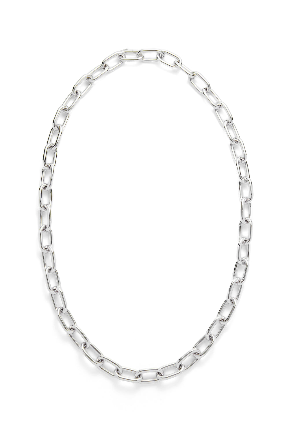 18Kホワイトゴールドのミディアムリンクネックレス（クラシックリンク）