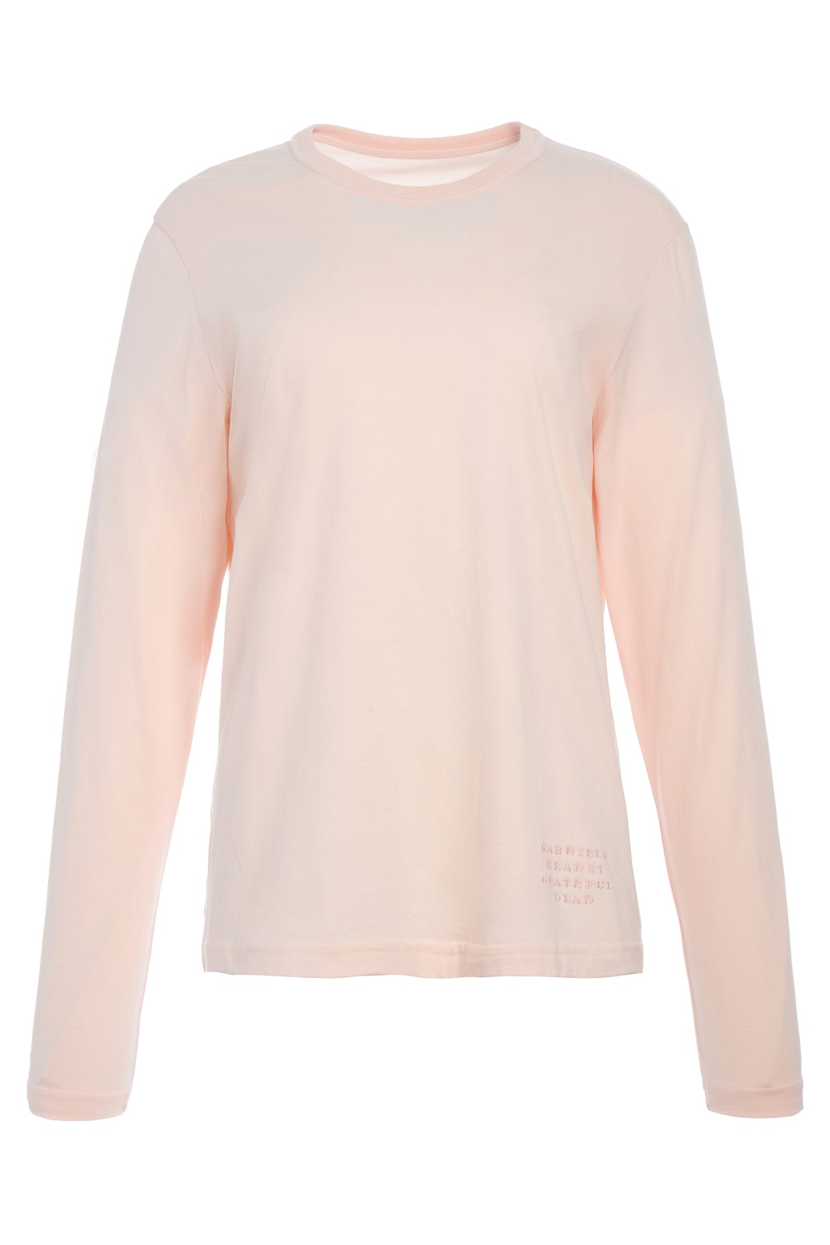 Combe Long Sleeve T-Shirt in Pale Blush Fine Cotton Jersey