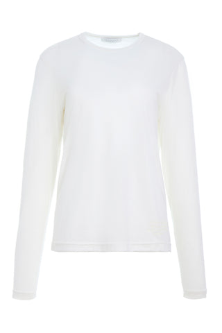 Combe Long Sleeve T-Shirt in Ivory Cashmere Jersey