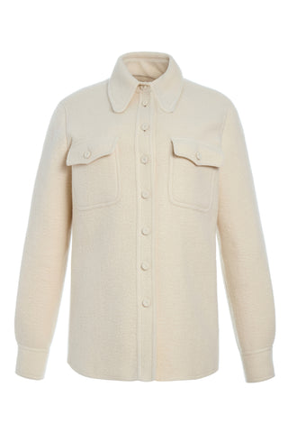 Ivory Recycled Cashmere John Austin Shirt - Front View | Gabriela Hearst