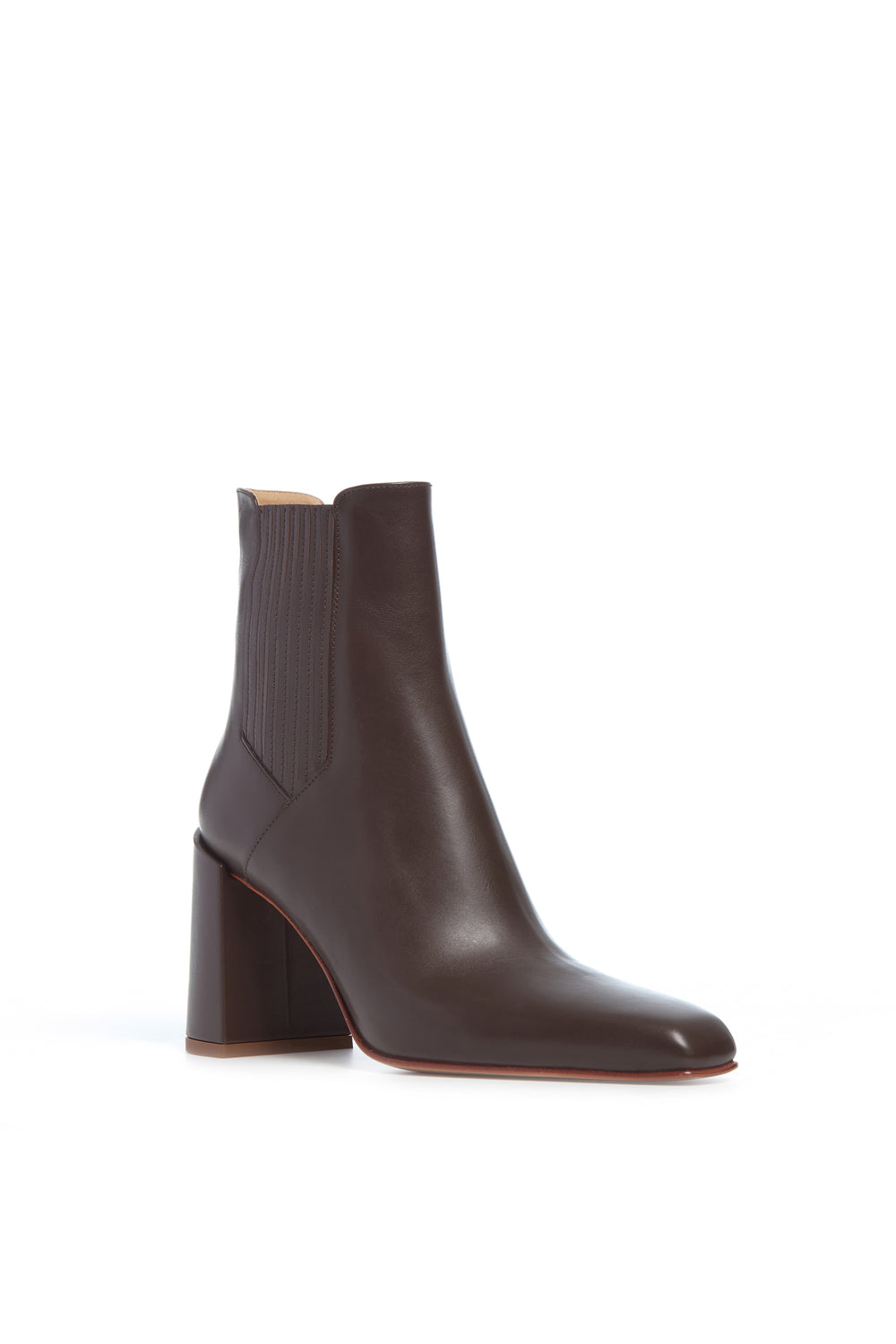 Luke High Heel Ankle Boot in Chocolate Leather
