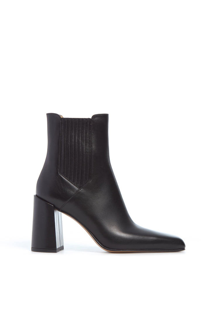 Luke High Heel Ankle Boot in Black Leather