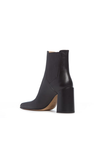 Black Calf Leather Luke High Heel Ankle Boot - Back View | Gabriela Hearst