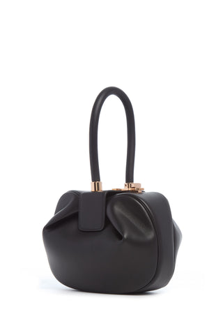Black Nappa Leather Nina Bag with Rose Gold Hardware - Three Quarter View | Gabriela Hearst