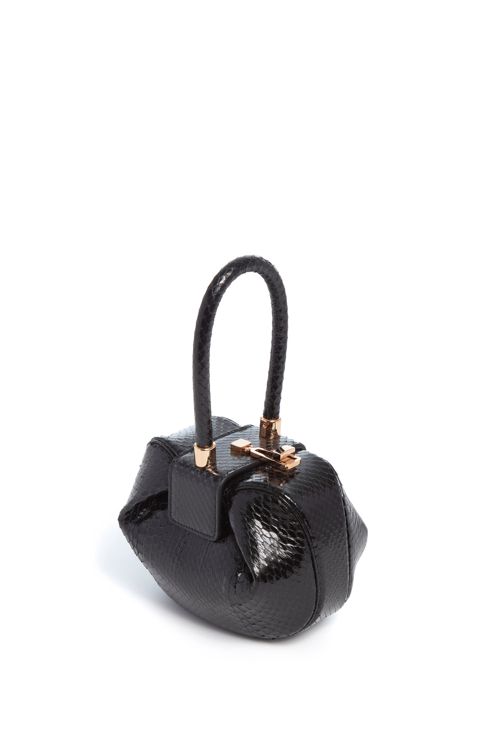 Demi Bag in Black Snakeskin