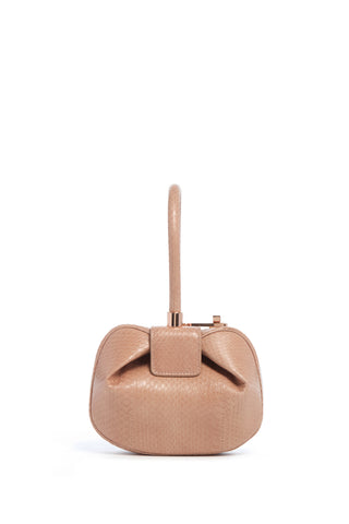 Nude Snakeskin Demi Top Handle Bag - Front View | Gabriela Hearst