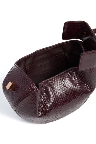 Bordeaux Snakeskin Demi Bag - Interior Detail | Gabriela Hearst