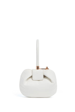 Ivory Crocodile Leather Demi Bag - Back View | Gabriela Hearst