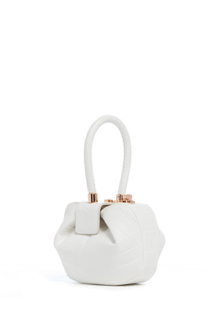 Ivory Crocodile Leather Demi Bag - Side View | Gabriela Hearst