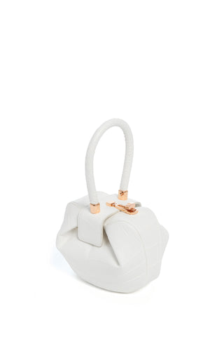 Ivory Crocodile Leather Demi Bag - Three Quarter View | Gabriela Hearst