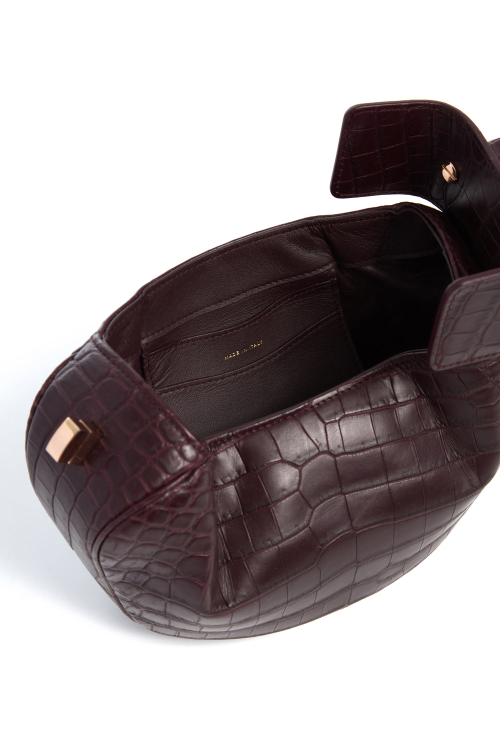 Demi Bag in Bordeaux Crocodile Leather