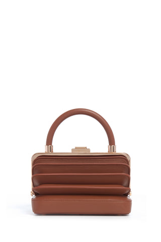 Cognac Leather Diana Bag - Front View Structured | Gabriela Hearst