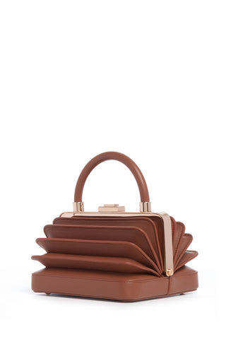 Cognac Nappa Leather Diana Bag - Accordion Side View | Gabriela Hearst