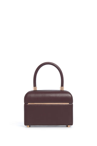 Bordeaux Nappa Leather Patsy Bag - Back View, Rose Gold Bar Detail | Gabriela Hearst