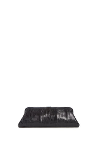 Black Snakeskin Paola Clutch - Back View | Gabriela Hearst