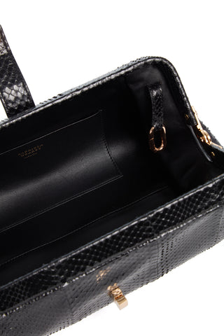 Black Snakeskin Paola Clutch - Interior Detail | Gabriela Hearst