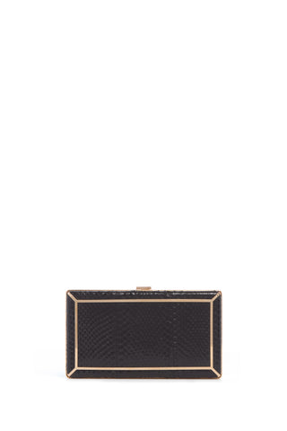 Black Snakeskin Callas Clutch - Front View | Gabriela Hearst