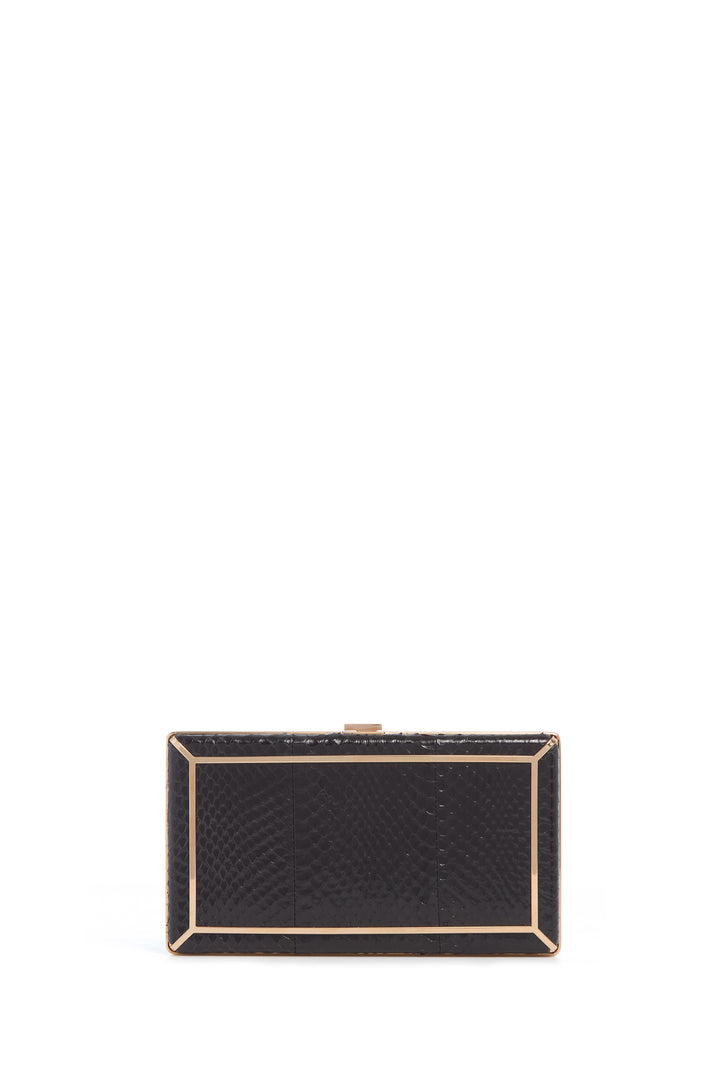 Callas Clutch in Black Snakeskin