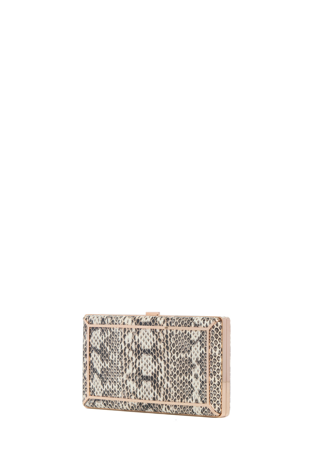 Callas Clutch in Black & White Snakeskin