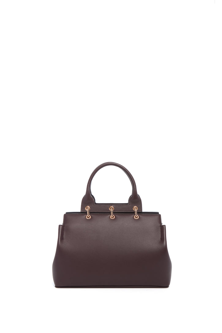 Small Amethyst Tote Bag in Bordeaux Nappa Leather