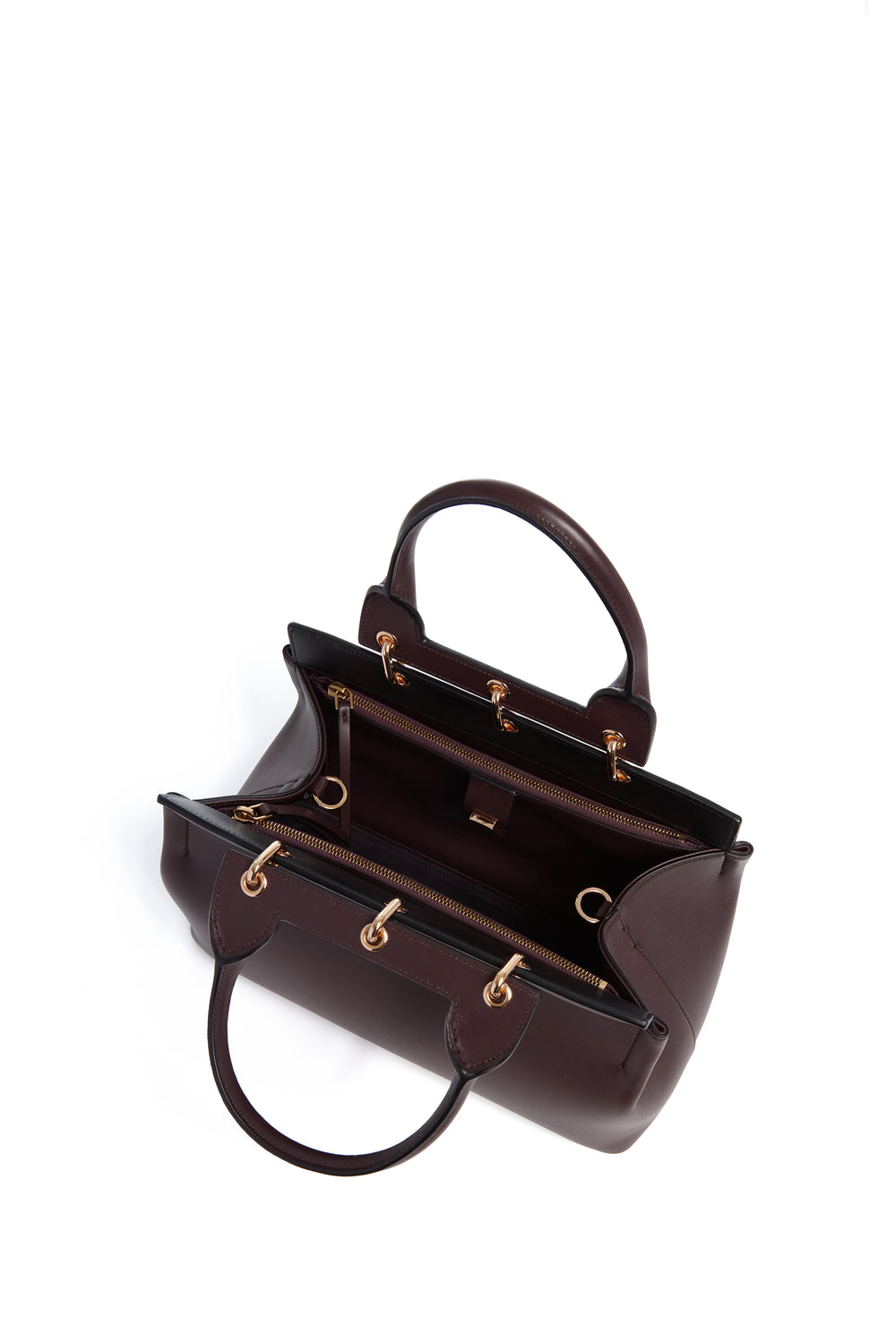 Small Amethyst Tote Bag in Bordeaux Nappa Leather