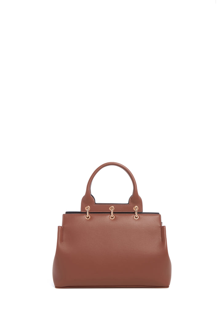 Small Amethyst Bag in Cognac Nappa Leather