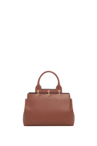 Small Amethyst Bag in Cognac Nappa Leather