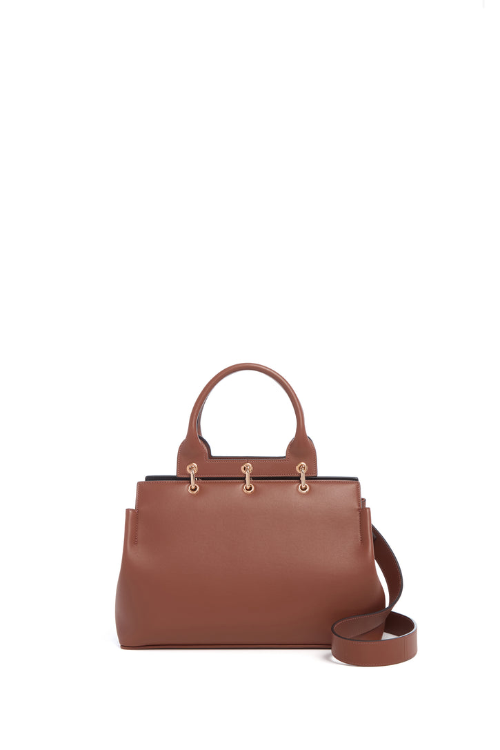 Small Amethyst Bag in Cognac Nappa Leather