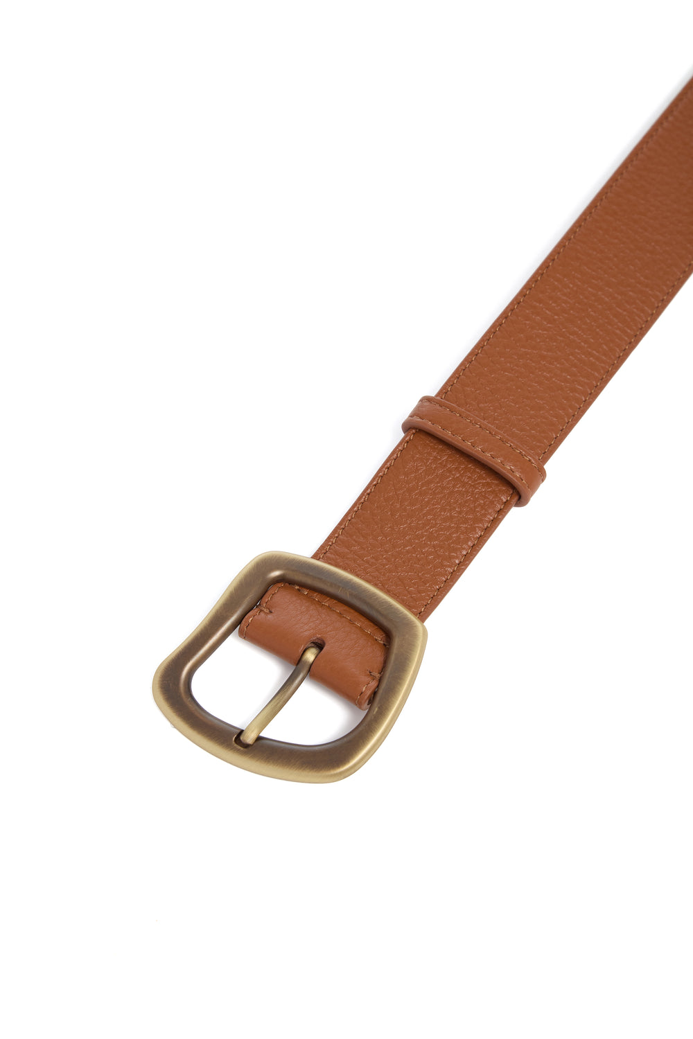 Medium Simone Belt in Cognac Textured Leather