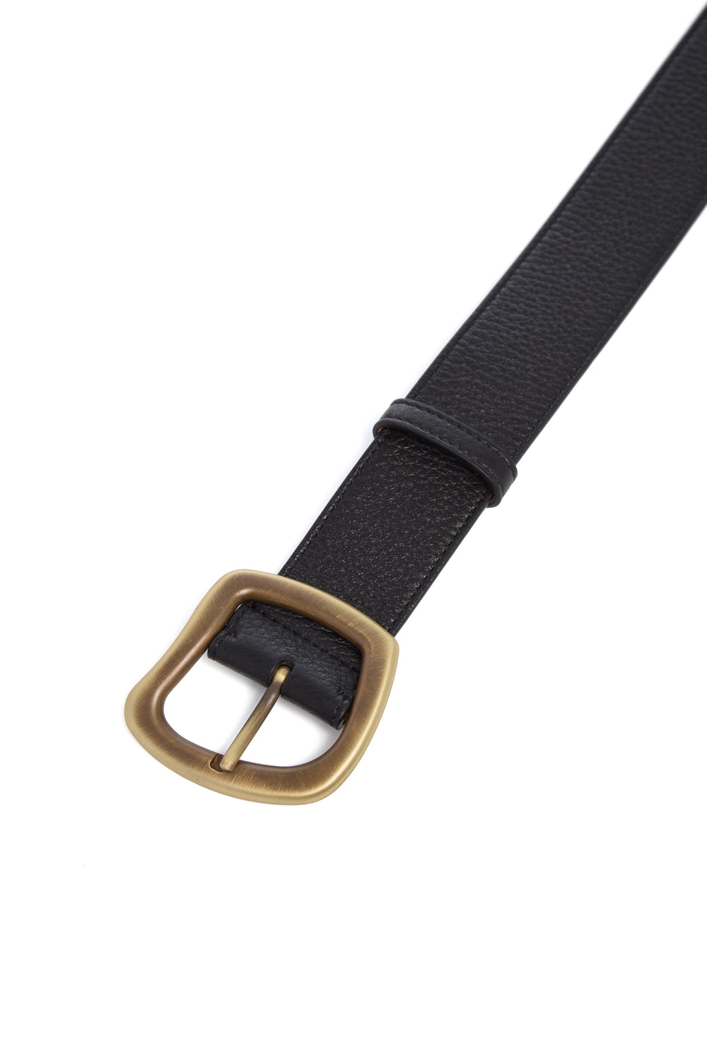 Medium Simone Belt in Black Textured Leather