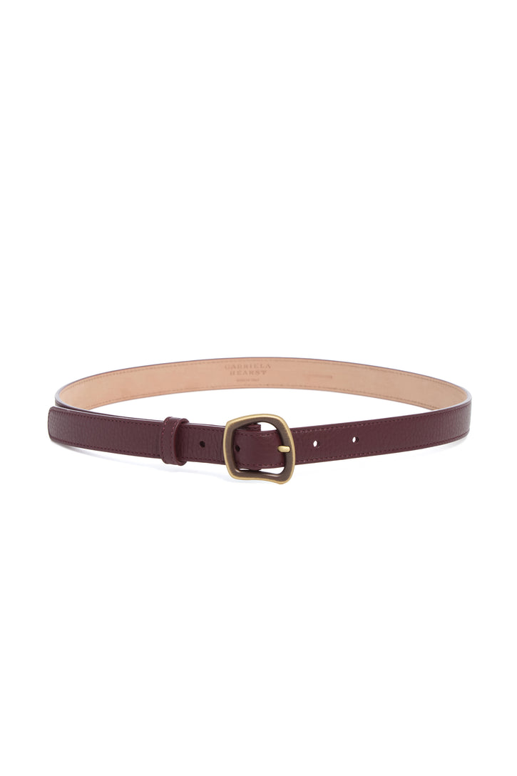 Small Simone Belt in Bordeaux Textured Leather