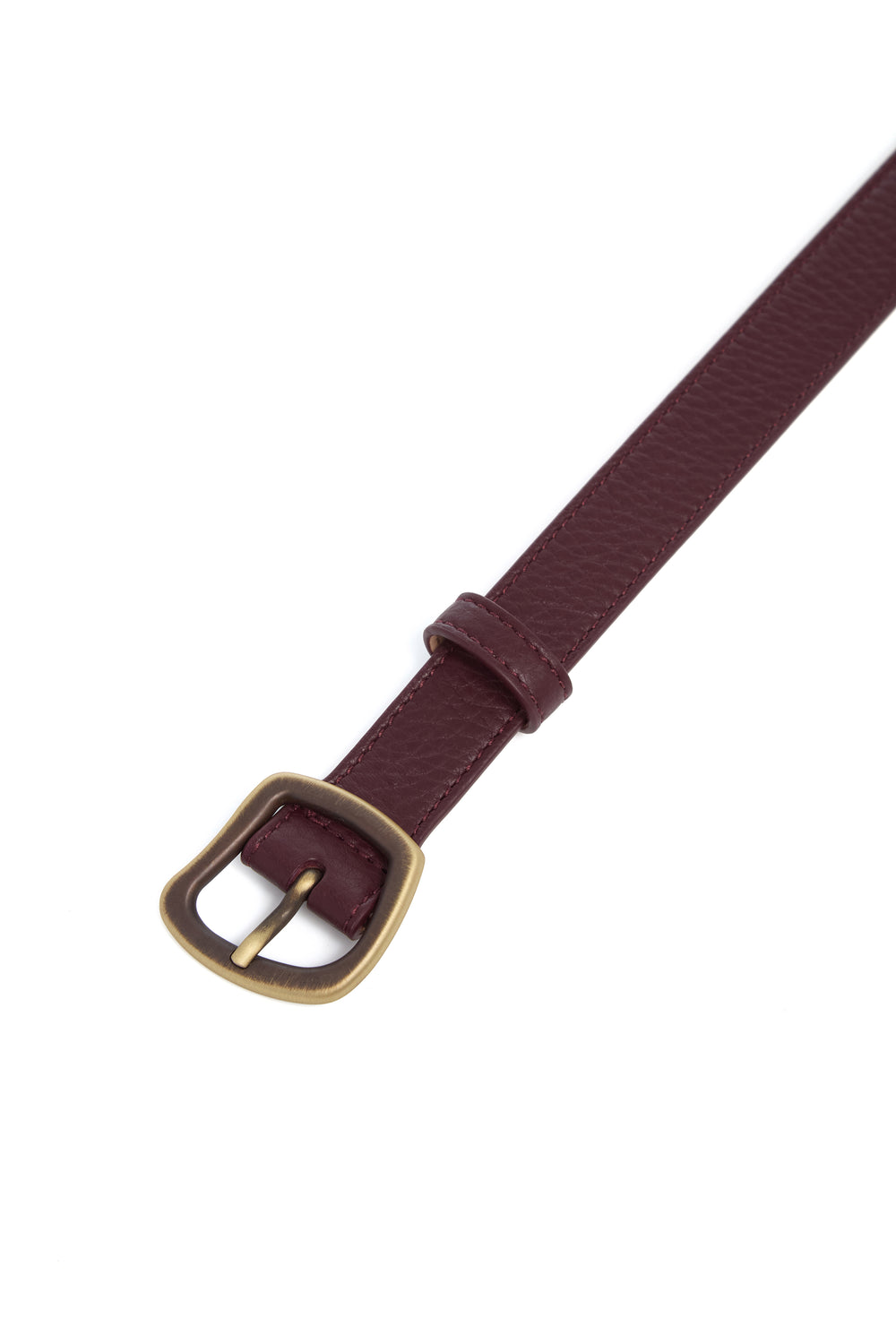 Small Simone Belt in Bordeaux Textured Leather