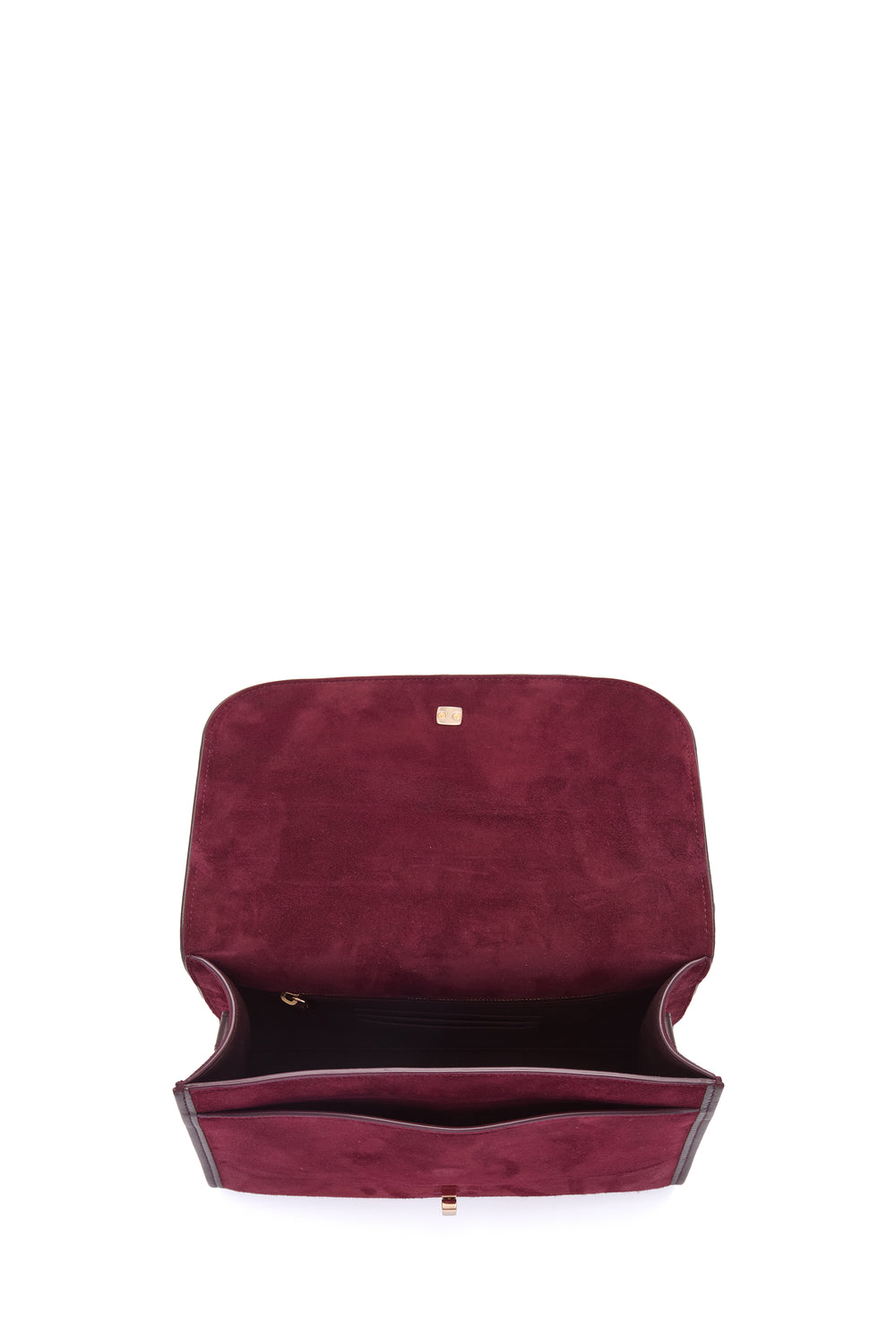 Medium Leonora Flap Bag in Bordeaux Suede