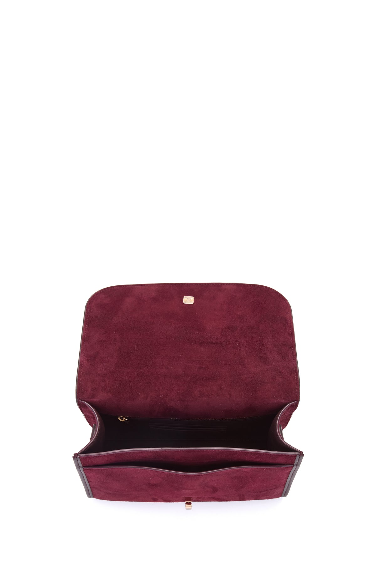 Medium Leonora Flap Bag in Bordeaux Suede