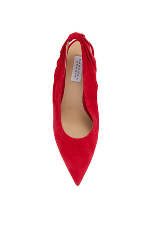 Scarlet Red Suede Amari Slingback Pump - Top View | Gabriela Hearst