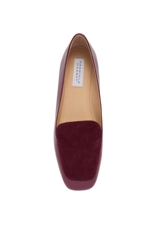 Bordeaux Leather Suede Aveda Flat Loafer - Top View Interior | Gabriela Hearst