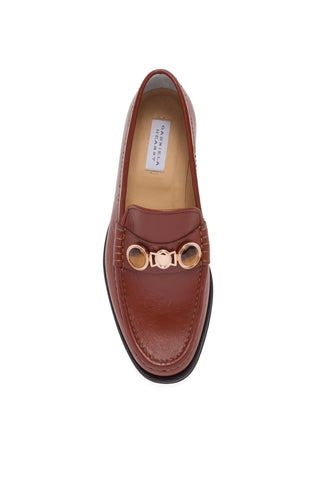 Cognac Leather Melchora Loafer - Stone Hardware Detail | Gabriela Hearst