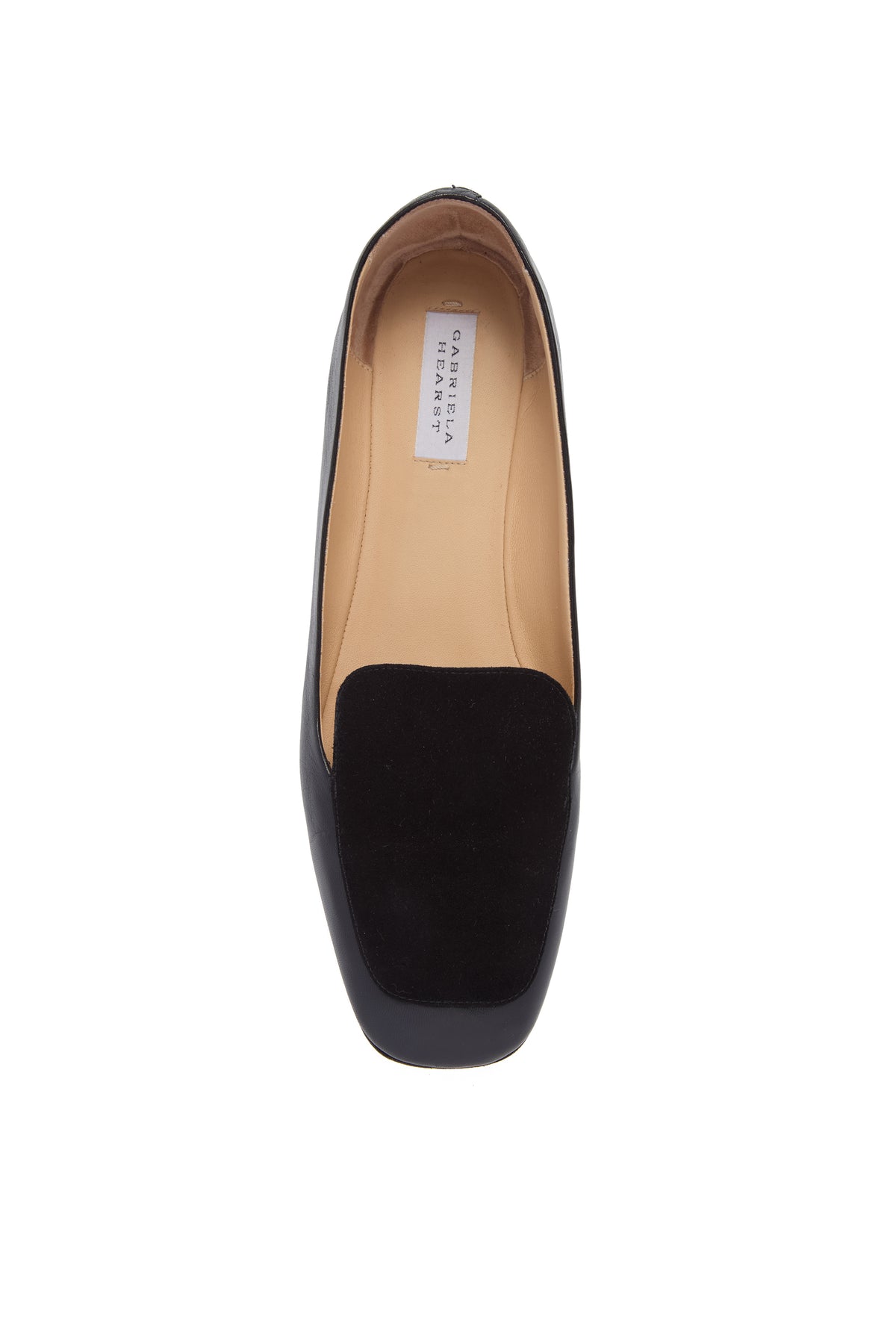 Aveda Flat Loafer in Black Leather & Suede