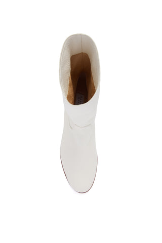Ivory Textured Deerskin Tina Ankle Boot - Top View Interior | Gabriela Hearst