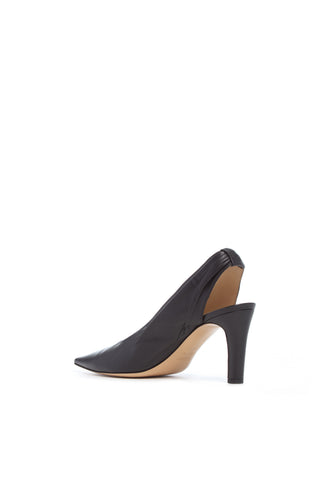 Black Leather Amari Slingback Pump - Back View | Gabriela Hearst