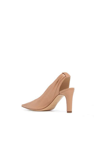 Nude Goat Leather Amari Slingback Pump - Back View, Draped Slingback & Knot Detail | Gabriela Hearst