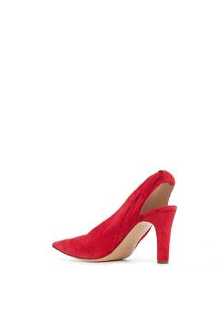 Scarlet Red Suede Amari Slingback Pump - Back Angle | Gabriela Hearst