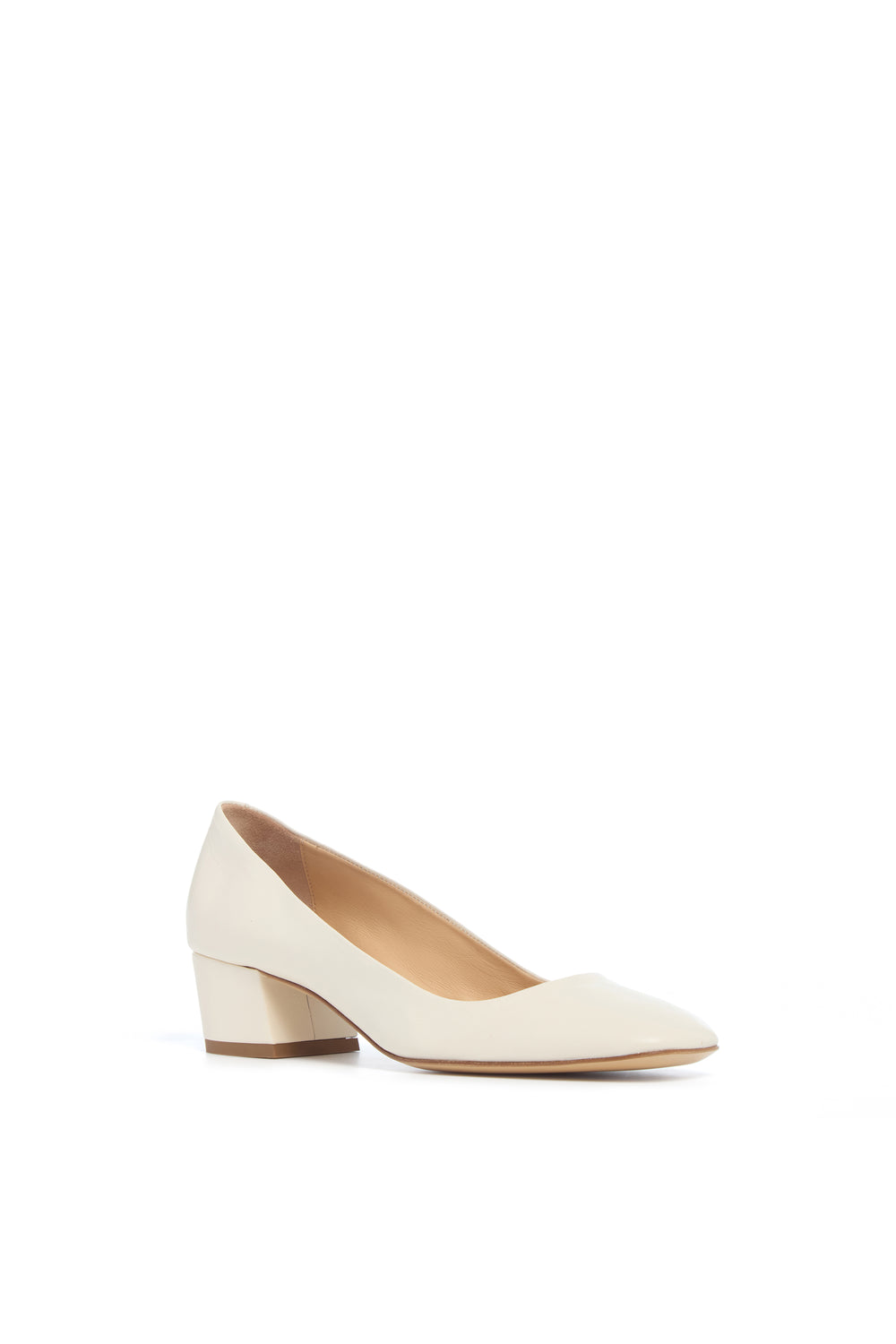 Agathe Heel in Ivory Leather