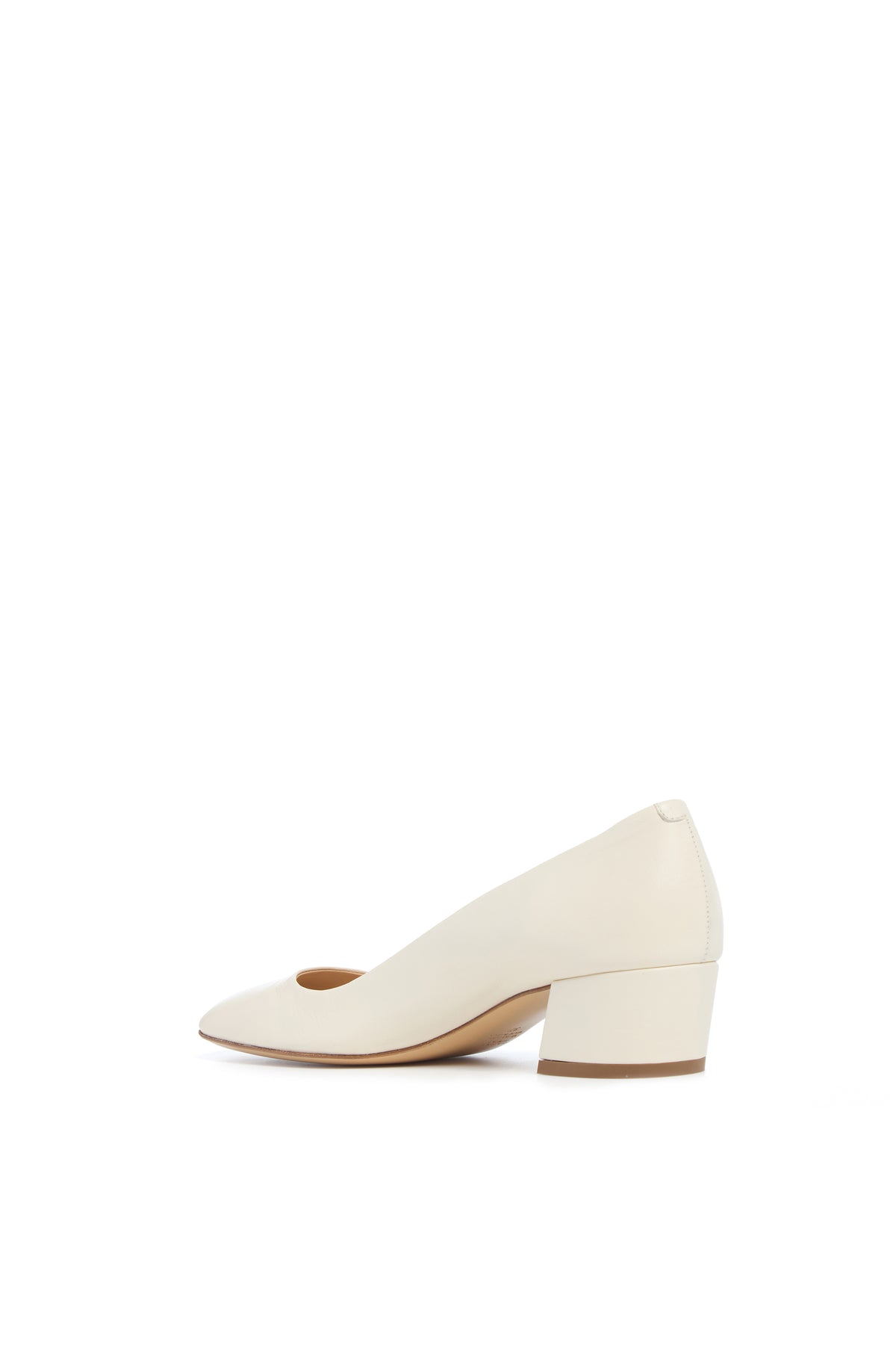 Agathe Heel in Ivory Leather
