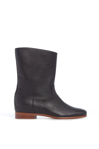 Black Textured Deerskin Tina Ankle Boot - Side View | Gabriela Hearst