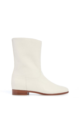 Ivory Textured Deerskin Tina Ankle Boot - Side View | Gabriela Hearst