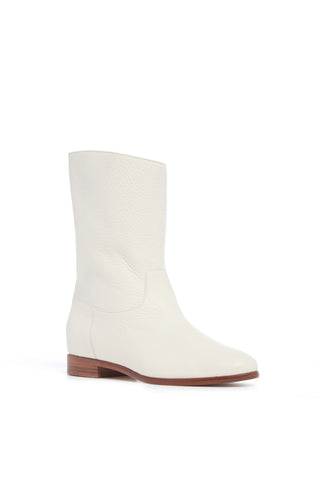 Ivory Textured Deerskin Tina Ankle Boot - Front View | Gabriela Hearst